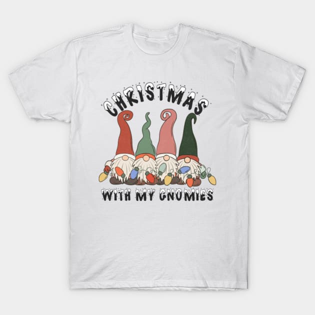 Retro Christmas Gnomies T-Shirt by BuddyandPrecious